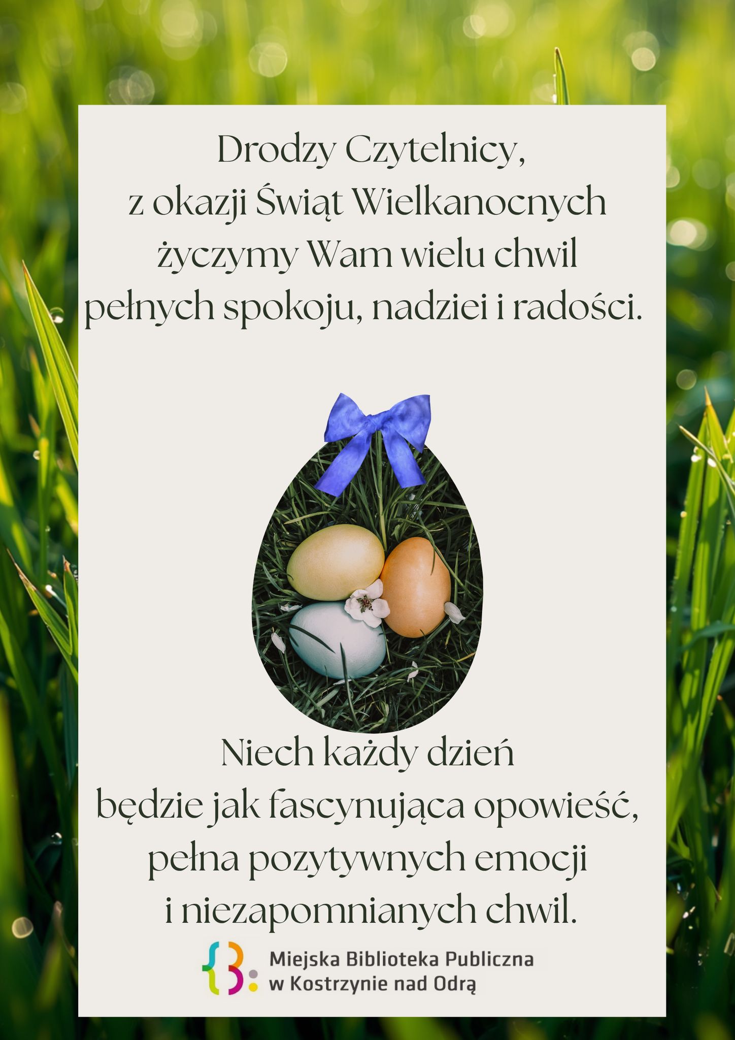 Życzenia świąteczne życzenia w formie plakatu z jajeczkami w środku