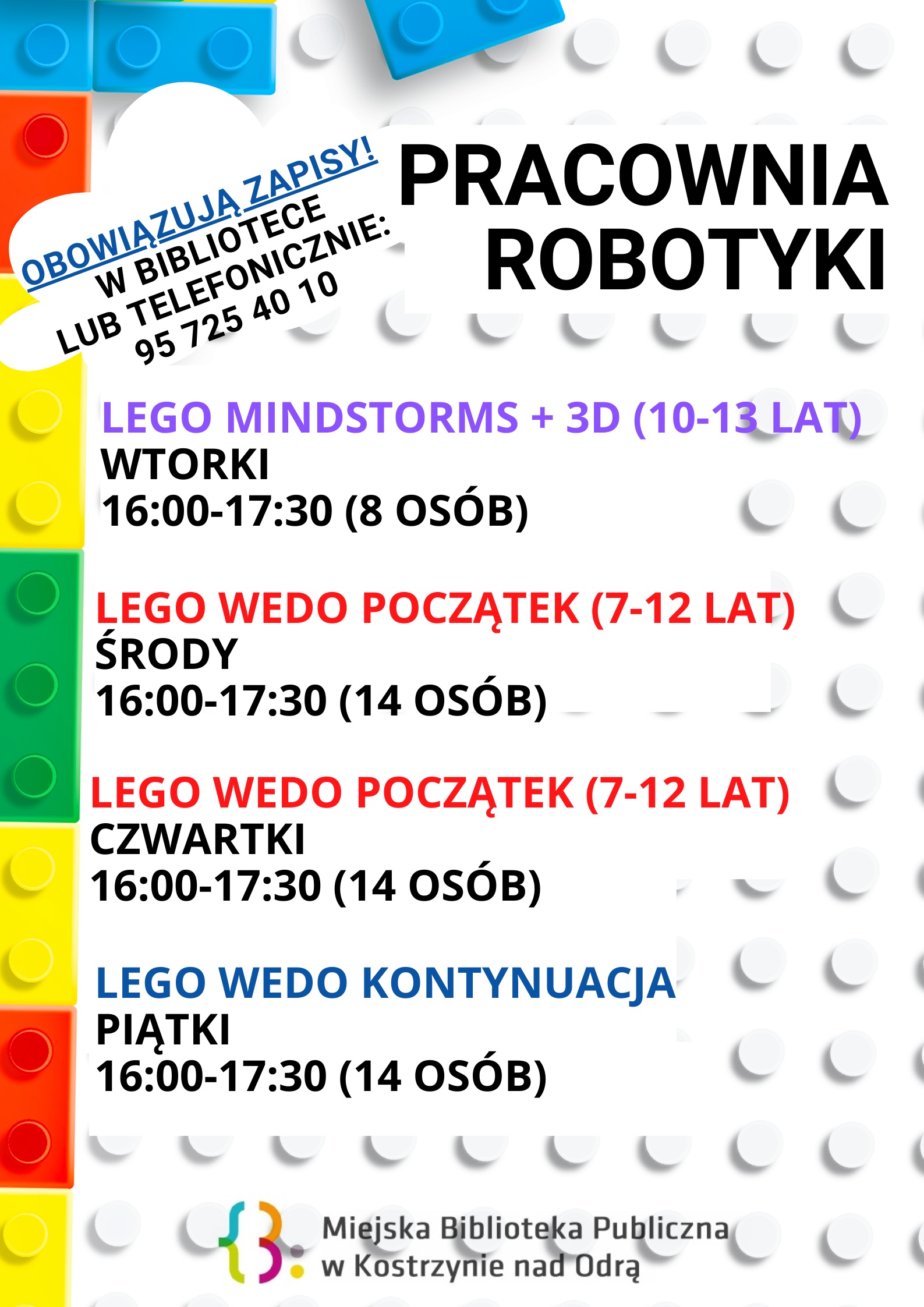 Zapisy na robotykę - plakat informacyjny Zapisy na robotykę - plakat informacyjny