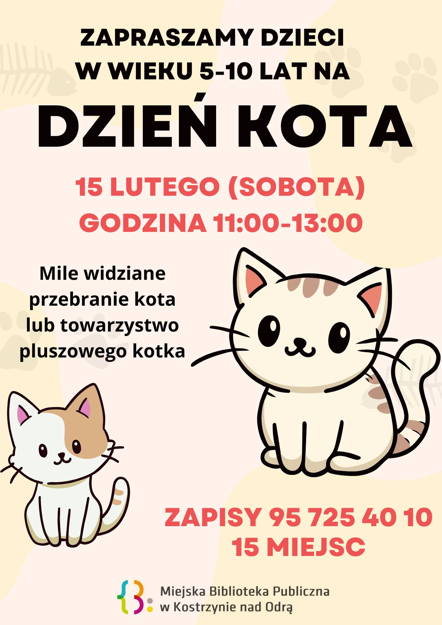 Dzień kota w bibliotece - plakat