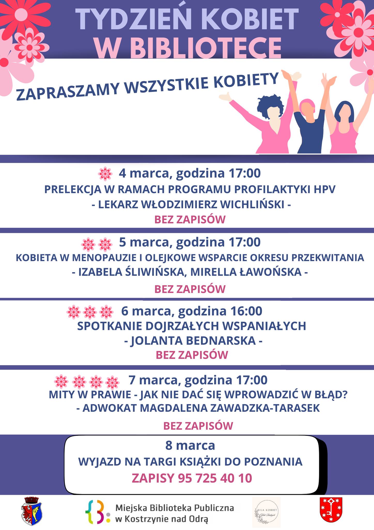 Tydzień Kobiet w Bibliotece - plakat informacyjny