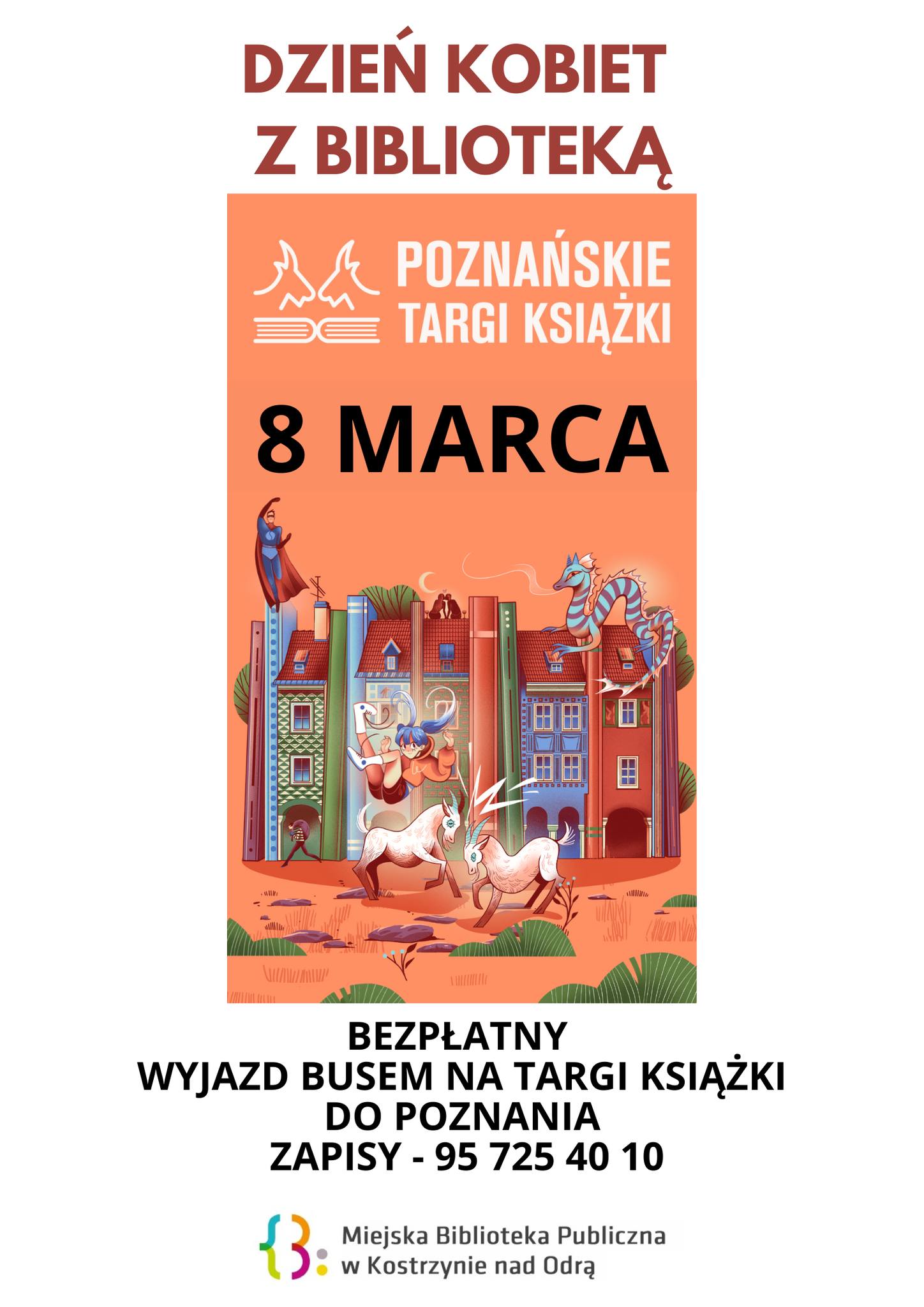Dzień Kobiet w Bibliotece - plakat informacyjny