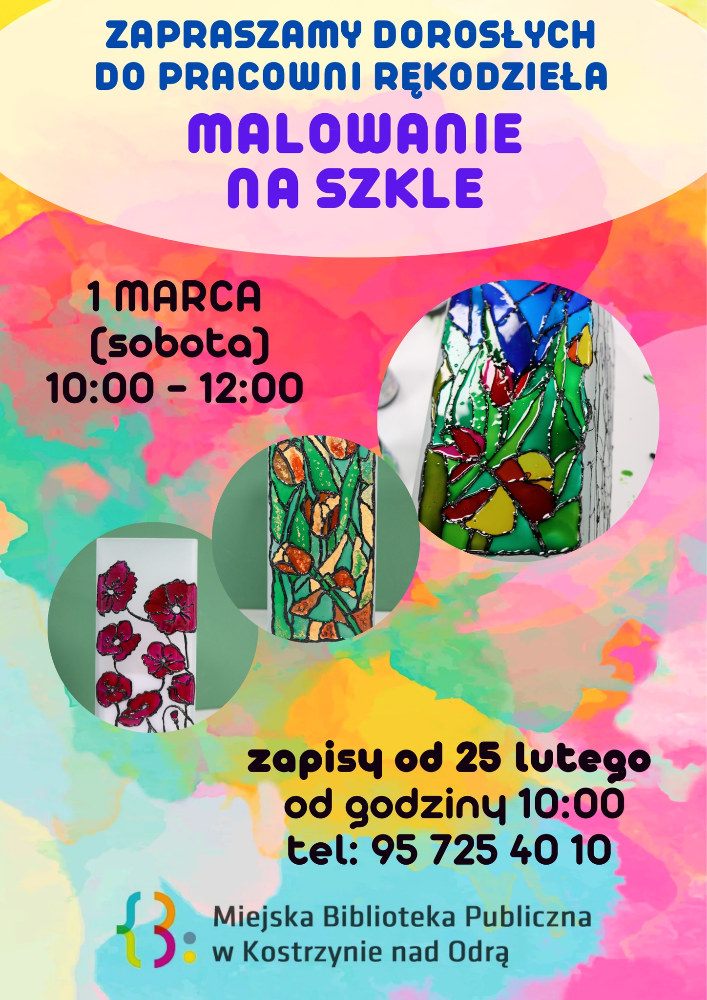Malowanie na szkle - plakat informacyjny