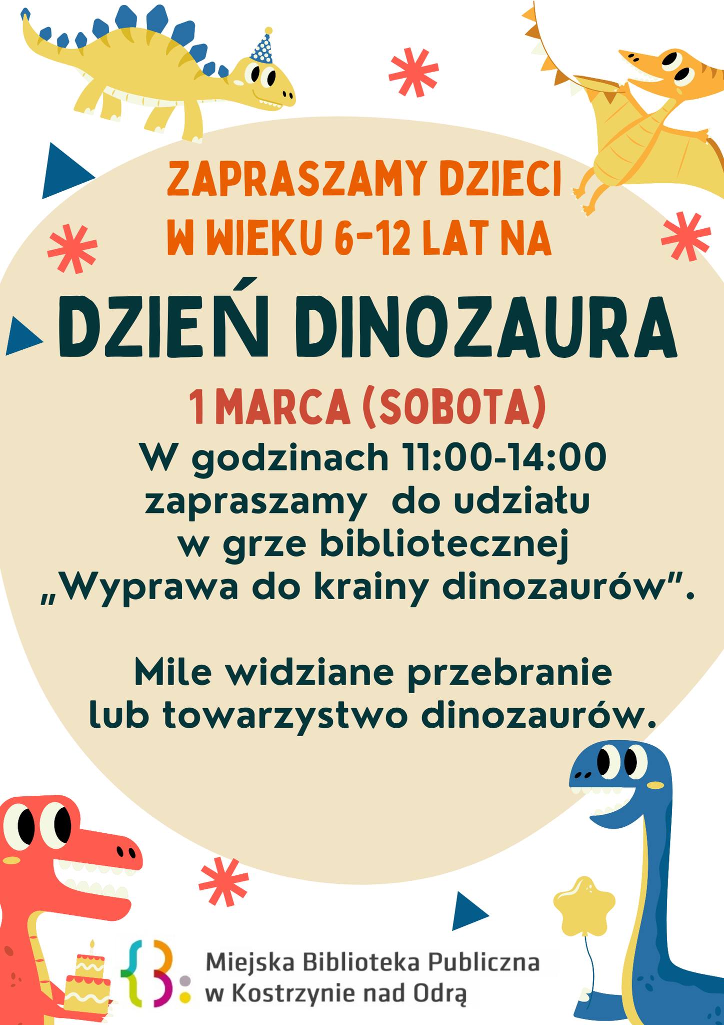 Dzień dinozaura - plakat informacyjny