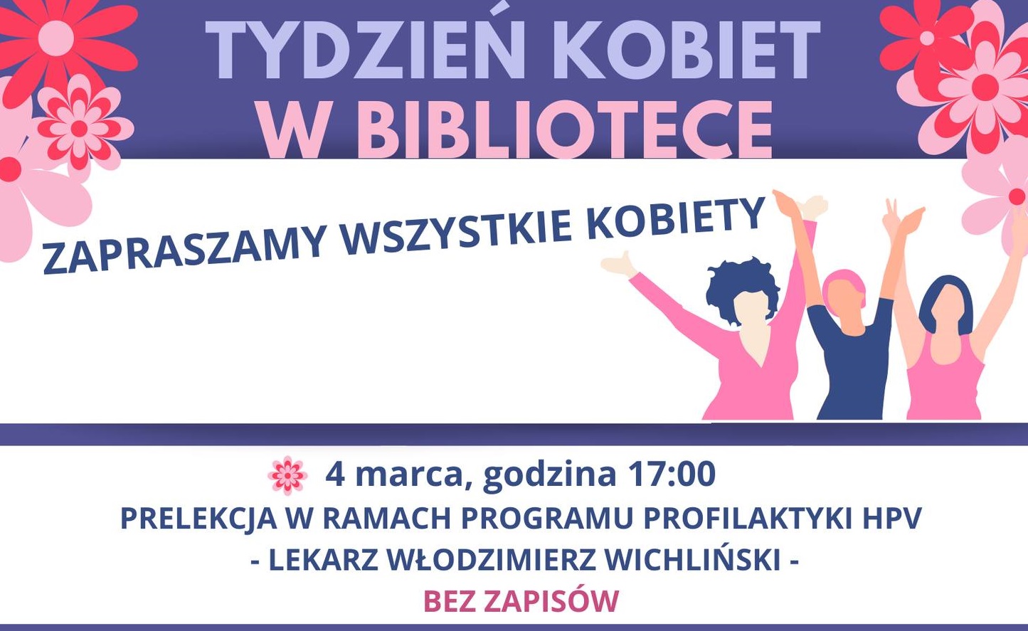 Tydzień Kobiet w Bibliotece - plakat informacyjny