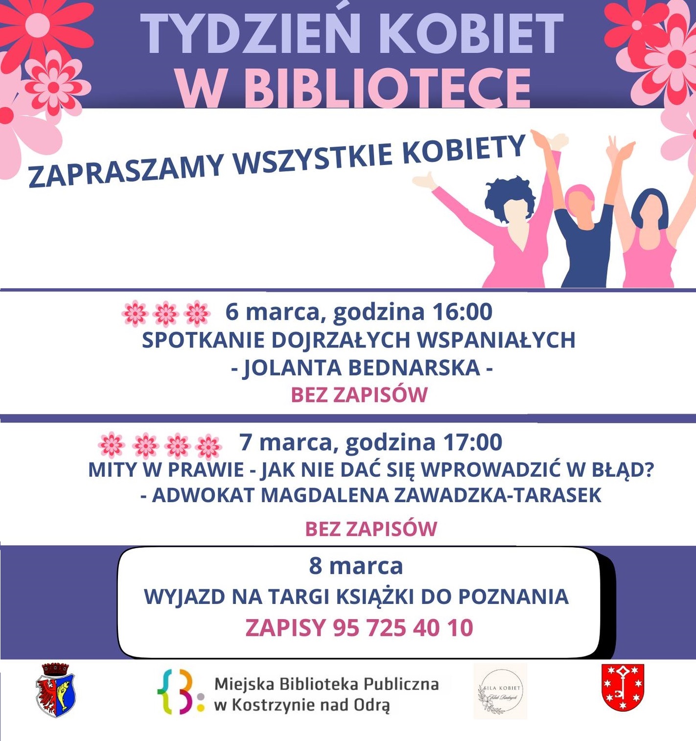 Dzień Kobiet na warsztatach Dojrzałych Wspaniałych - plakat informacyjny